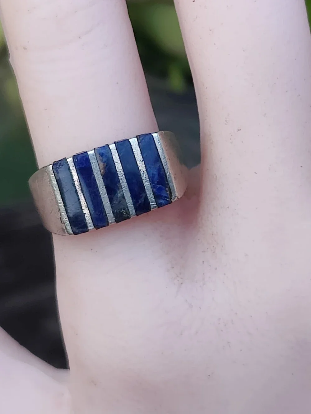 Vintage Sterling Taxco Lapis Lazuli Ring